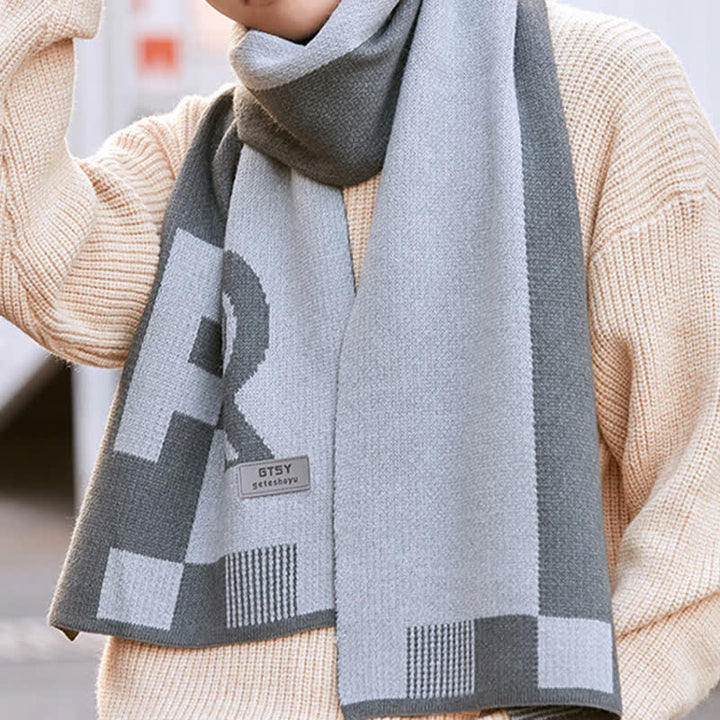Écharpe longue à rayures pour homme, idéale pour temps froid