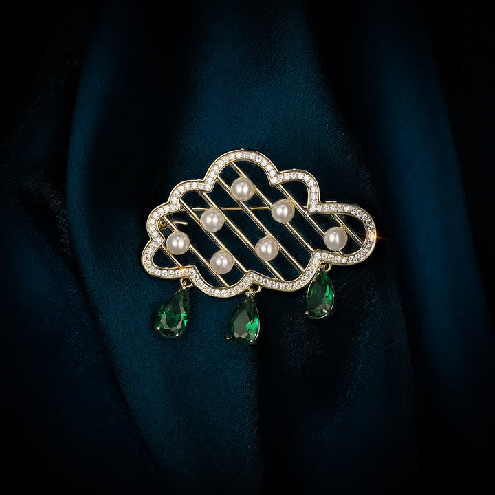 Broche en perles pour femme en forme de nuage de pluie