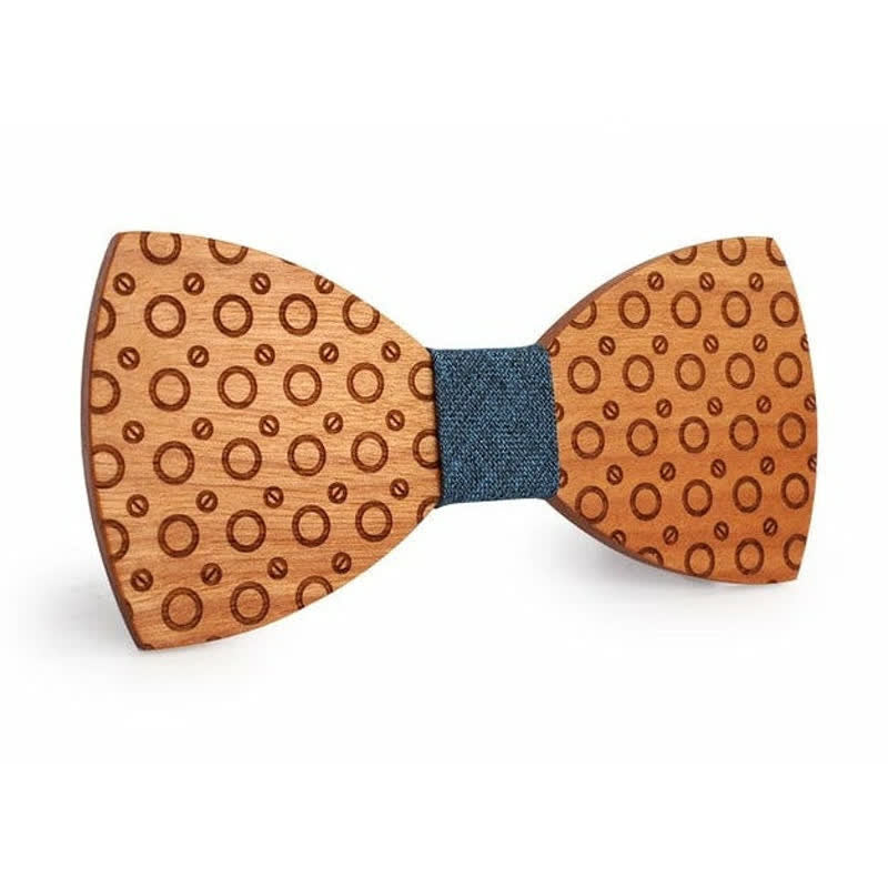 Nœud papillon en bois à pois pour homme
