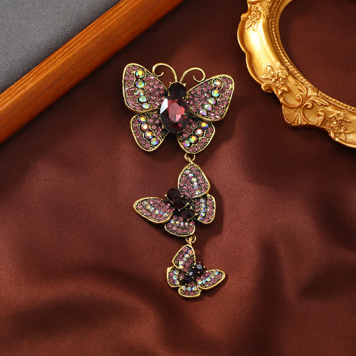 Broche ludique à trois papillons pour femme