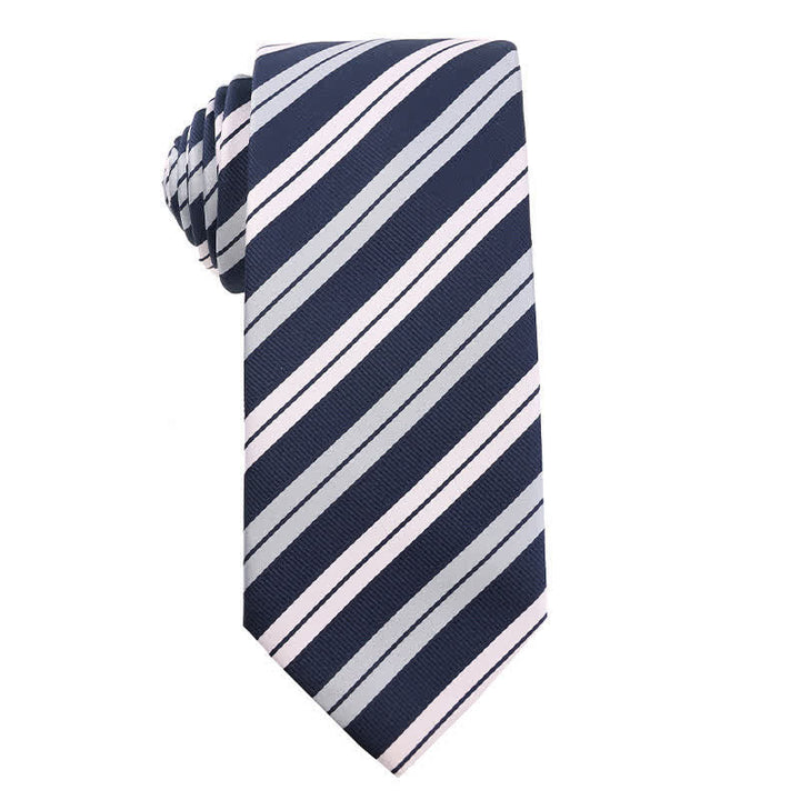Cravate de bureau pour homme de la série Marine Blue - Double bande - image 9