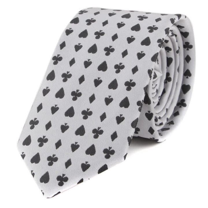 Cravate pour homme à motifs d'animaux et de poker - Poker blanc - image 12