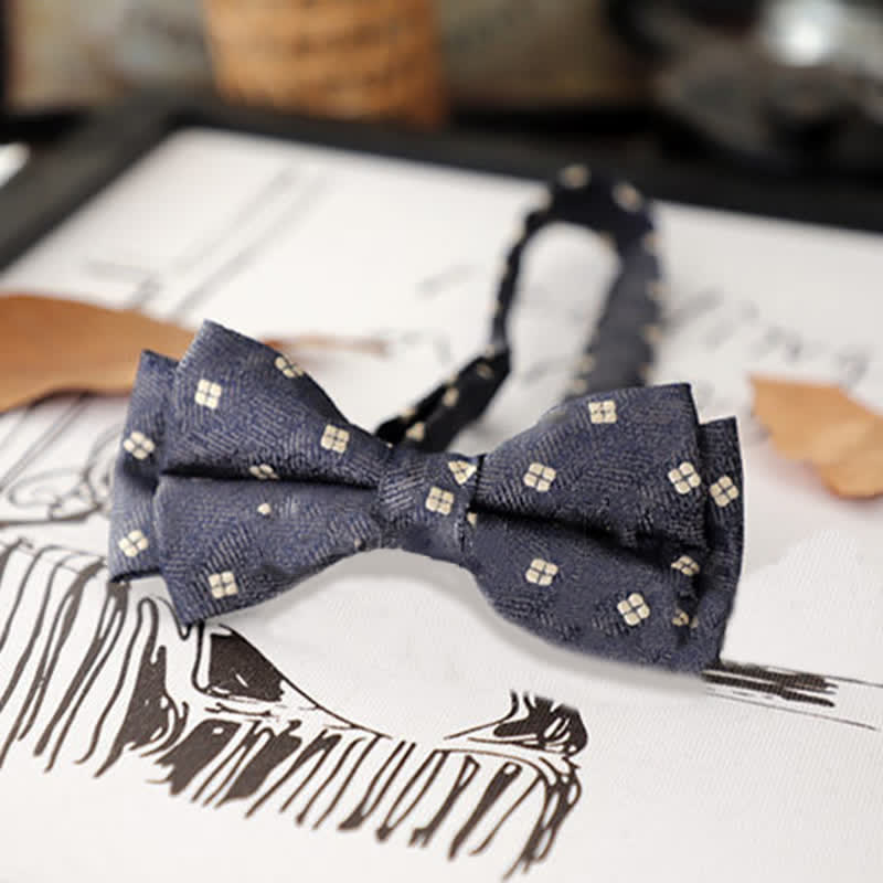 Nœud papillon rétro à motifs floraux et feuilles pour homme