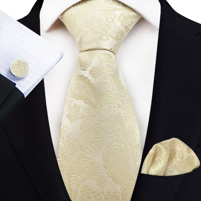 Ensemble de 3 cravates à motif cachemire exotique pour homme