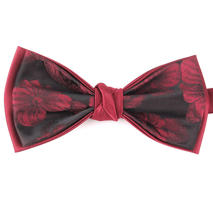 Nœud papillon élégant à motif floral et botanique pour homme