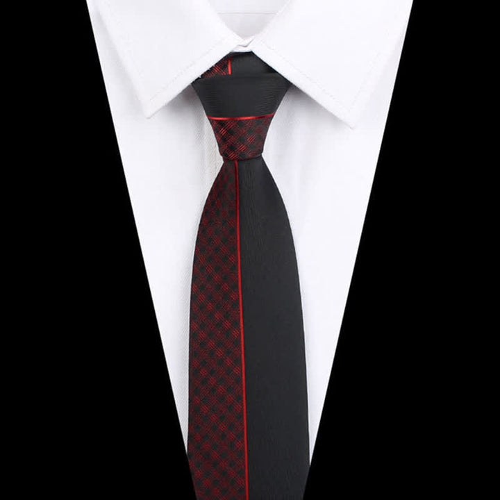 Cravate à rayures verticales patchwork moderne pour homme