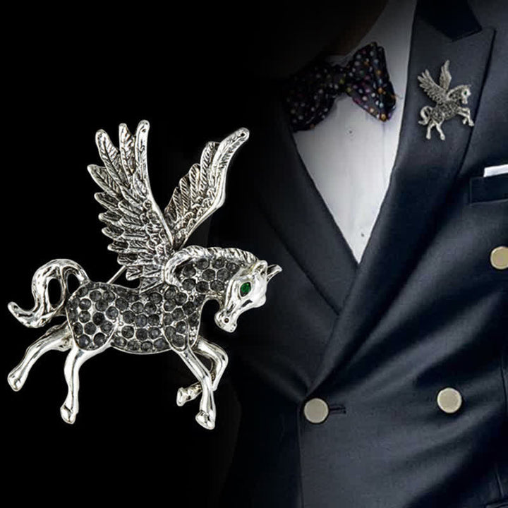 Broche vintage pour homme avec ailes de Pégase