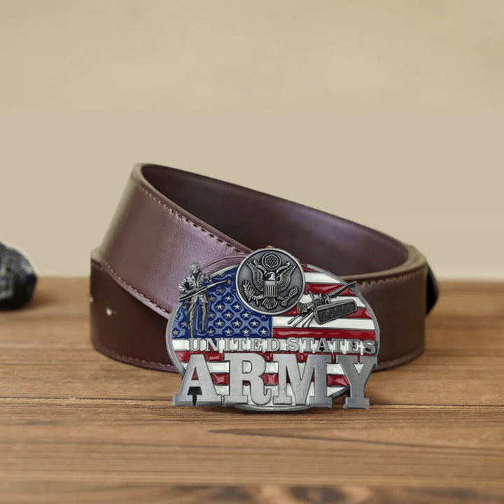 Ceinture en cuir à boucle militaire de l'armée américaine pour homme