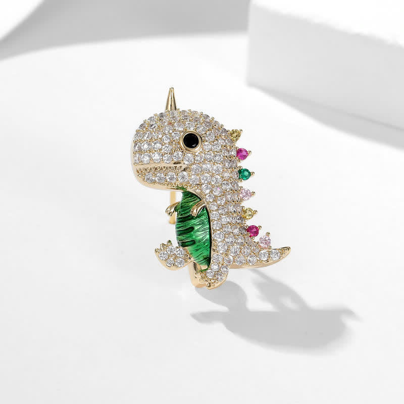 Broche de dinosaure scintillante pour femme