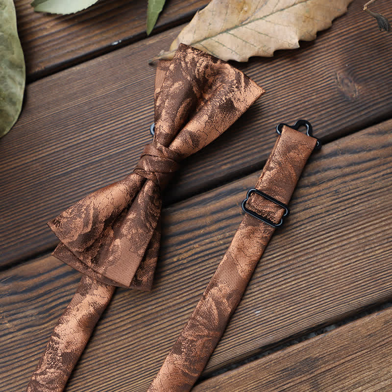 Nœud papillon à rayures florales pour homme