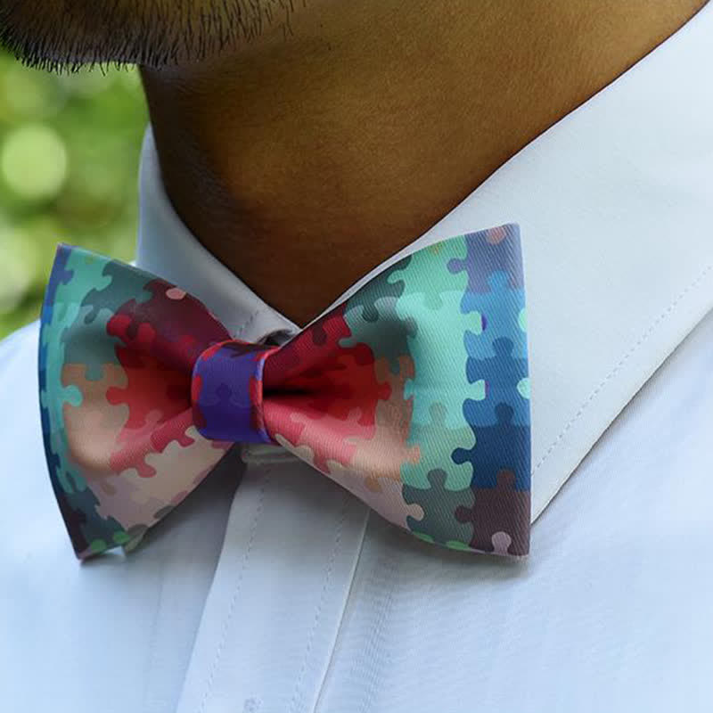 Nœud papillon puzzle multicolore pour homme
