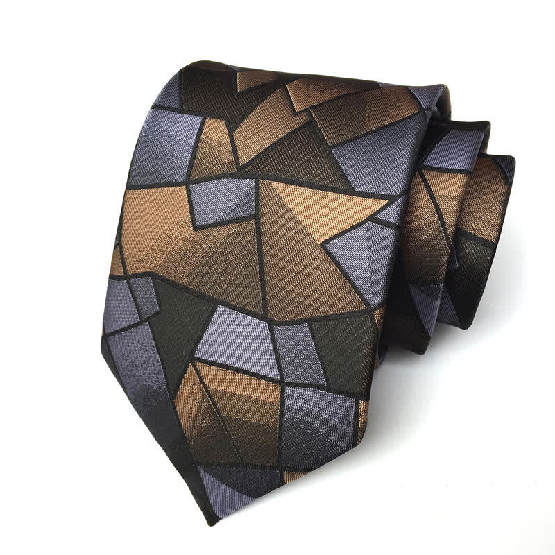Cravate artistique géométrique abstraite pour homme - Rocher - image 0