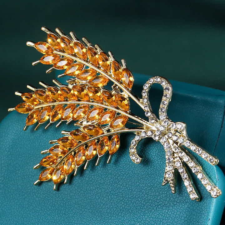 Broche en forme de nœud papillon en blé brillant pour femme