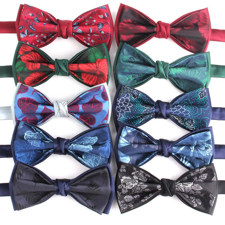 Nœud papillon élégant à motif floral et botanique pour homme