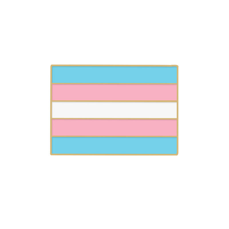Lot de 6 broches avec drapeau arc-en-ciel rose et bleu pour la Journée de la fierté