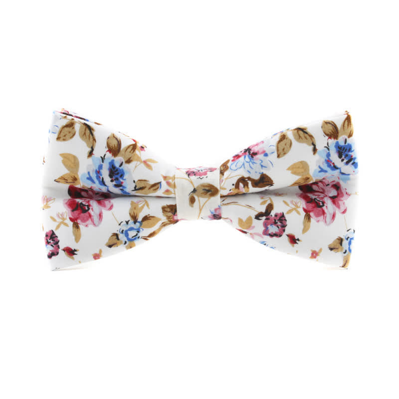 Nœud papillon à fleurs pour homme avec teinture de feuilles de roses