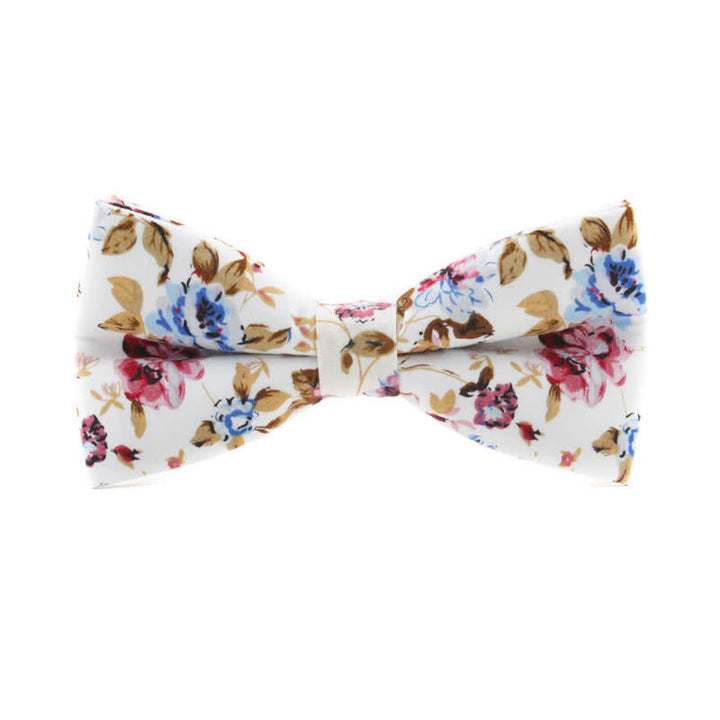Nœud papillon à fleurs pour homme avec teinture de feuilles de roses