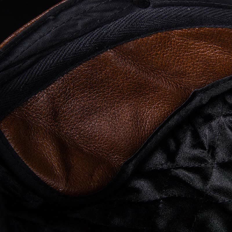 Béret octogonal littéraire en cuir véritable - image 10