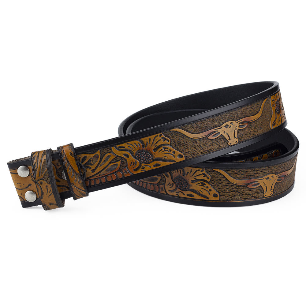 Ceinture en cuir à boucle de cowboy avec drapeau américain pour homme