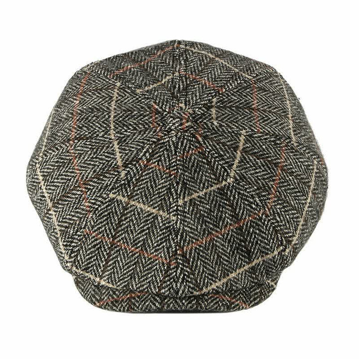 Casquette octogonale à carreaux britanniques pour chauffeur de taxi