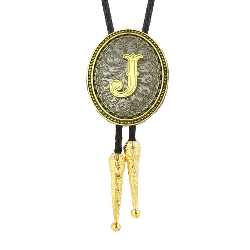 Accessoire pour chemise de cow-boy western Alphabet A à Z Bolo Tie - J - image 13