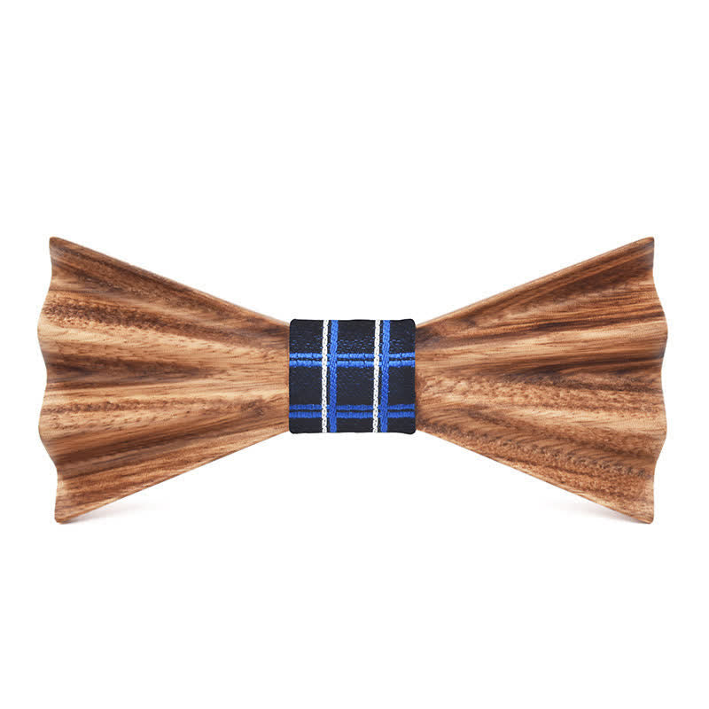 Nœud papillon en bois plié 3D stéréo marron pour homme
