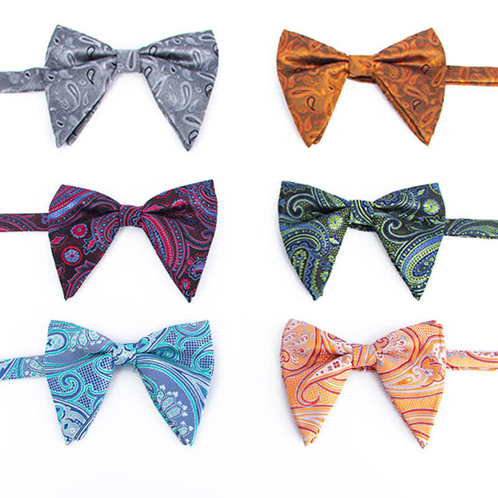 Nœud papillon surdimensionné à imprimé cachemire coloré pour homme