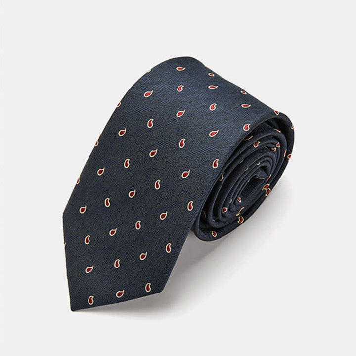 Cravate de luxe à micro-motif cachemire pour homme - Marine - image 8