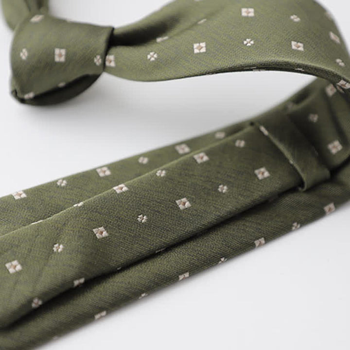 Cravate verte pour homme, motif printemps tranquille