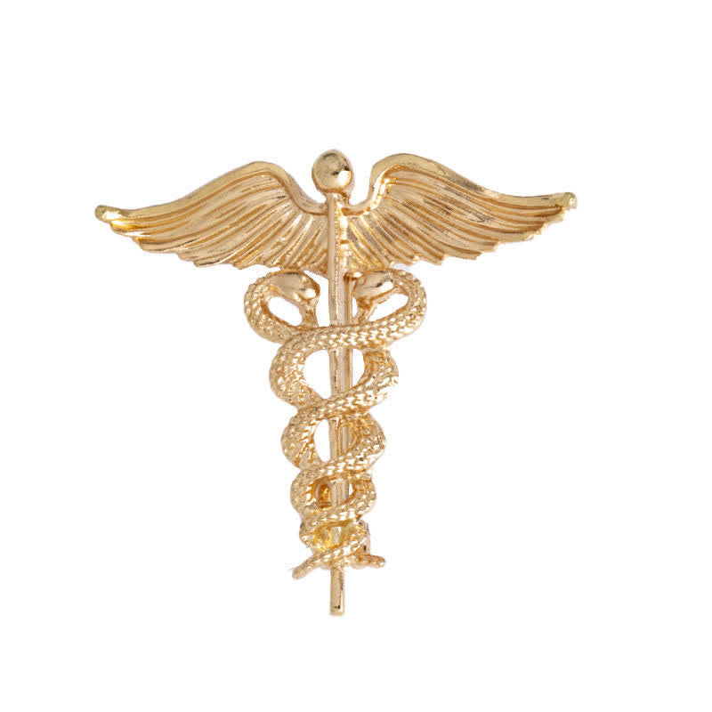 Broche Caducée Double Serpents pour Homme
