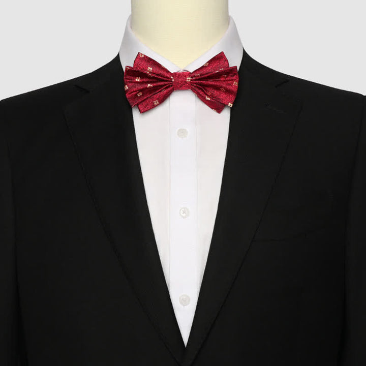 Nœud papillon rouge parfumé à petites fleurs pour homme