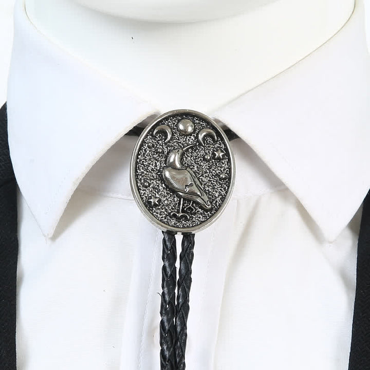 Cravate bolo simple avec étoiles, lune et oiseau tendance