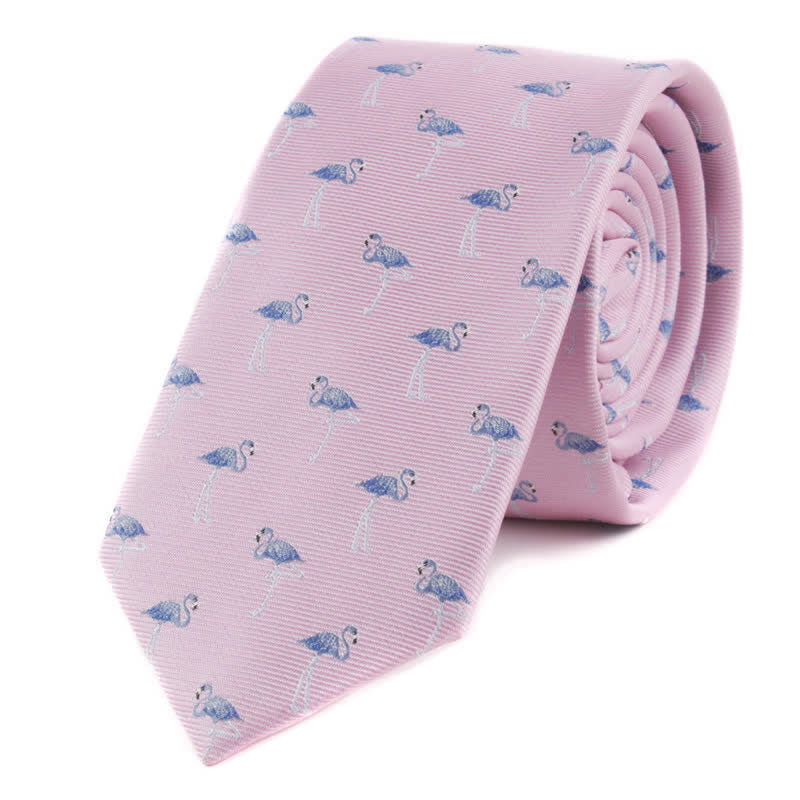 Cravate pour homme à motifs d'animaux et de poker - Flamant rose - image 3