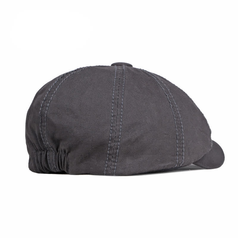 Casquette béret décontractée en coton de couleur unie - image 5