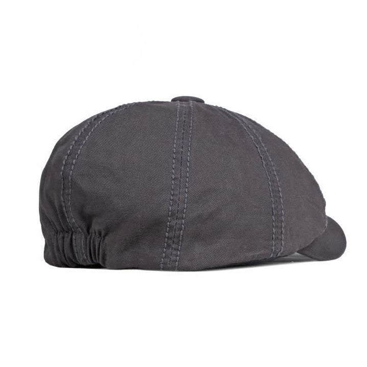 Casquette béret décontractée en coton de couleur unie - image 5