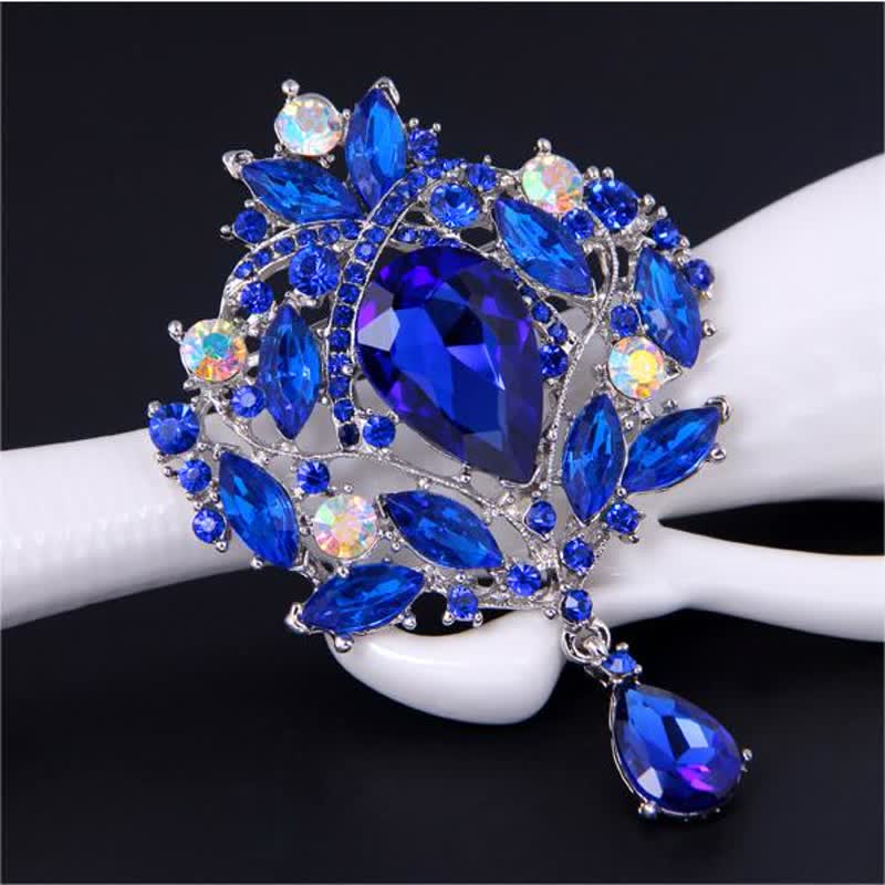 Broche en forme de goutte d'eau en forme de bouton floral brillant pour femme