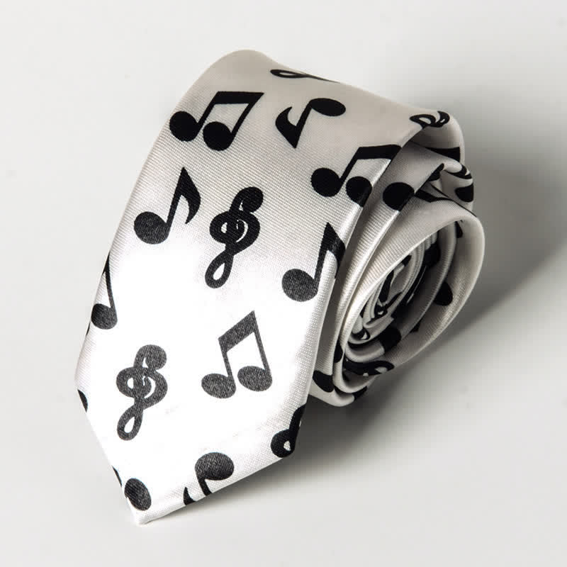 Cravate pour homme avec notes de musique de piano 
