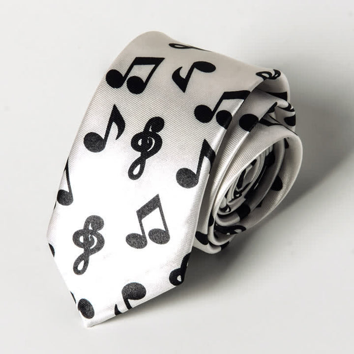 Cravate pour homme avec notes de musique de piano 