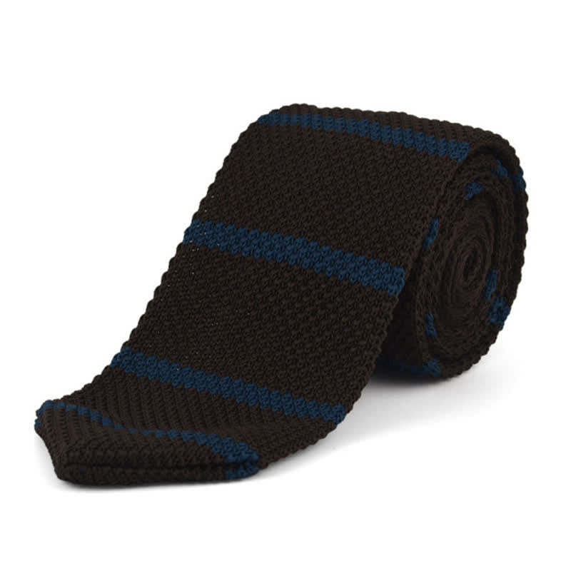 Cravate tricotée à rayures horizontales pour homme