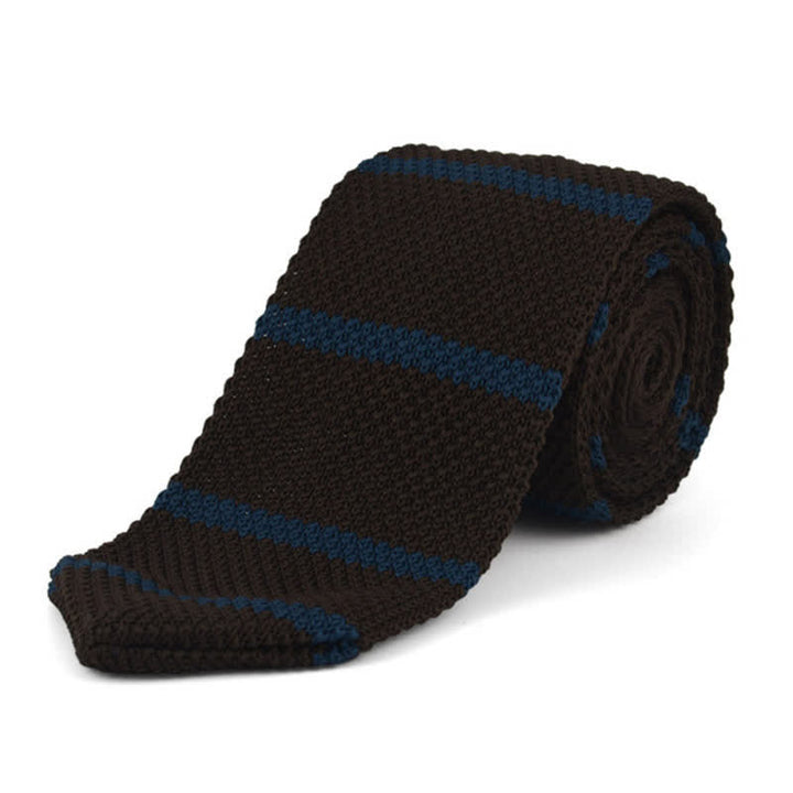 Cravate tricotée à rayures horizontales pour homme