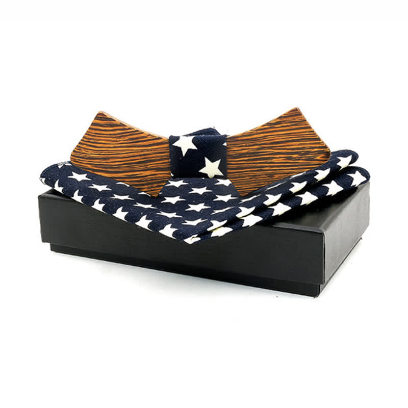 Lot de 2 noeuds papillon en bois en forme de col pour homme