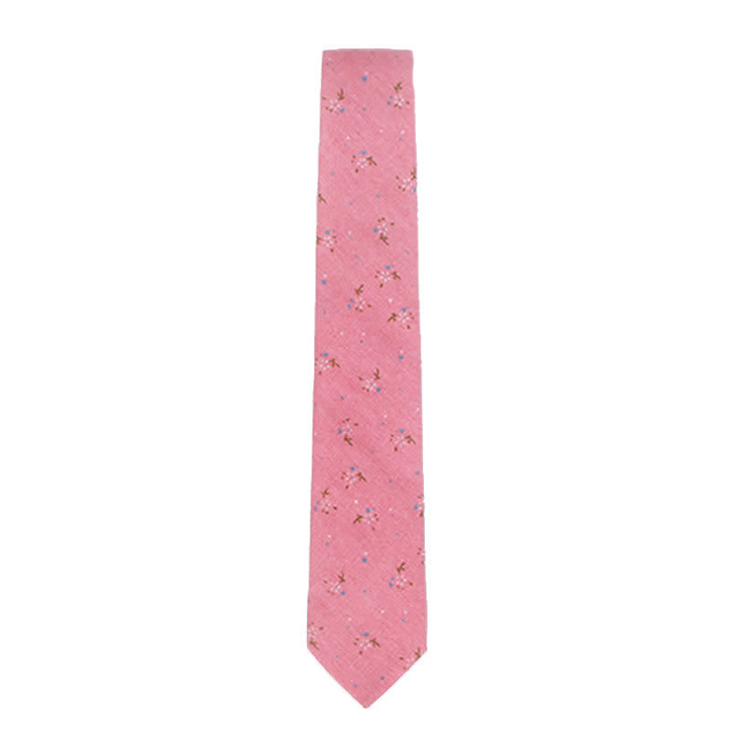 Cravate fine élégante à motif floral pour homme