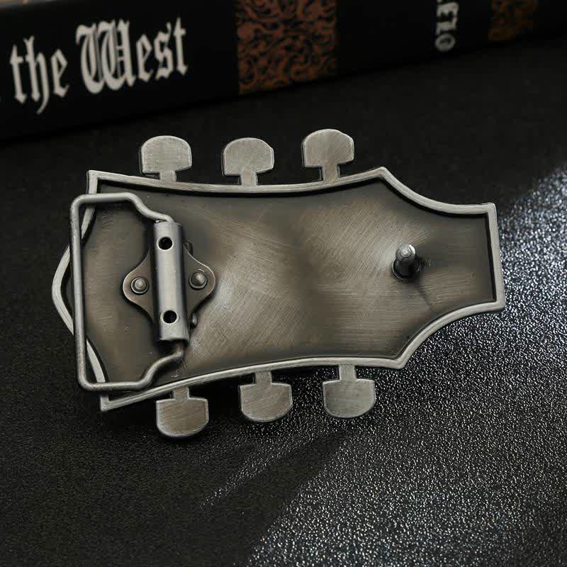 Ceinture en cuir avec boucle de tête de guitare musicale DIY pour homme
