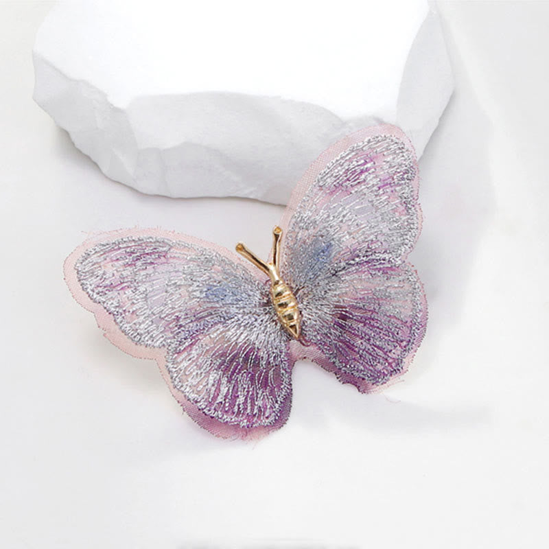 Broche papillon brodée de rêve pour femme