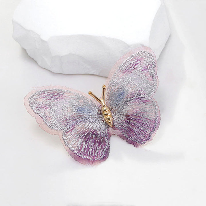 Broche papillon brodée de rêve pour femme