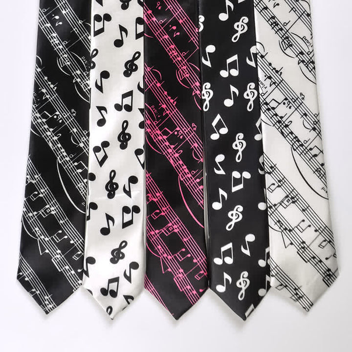 Cravate pour homme avec notes de musique de piano 