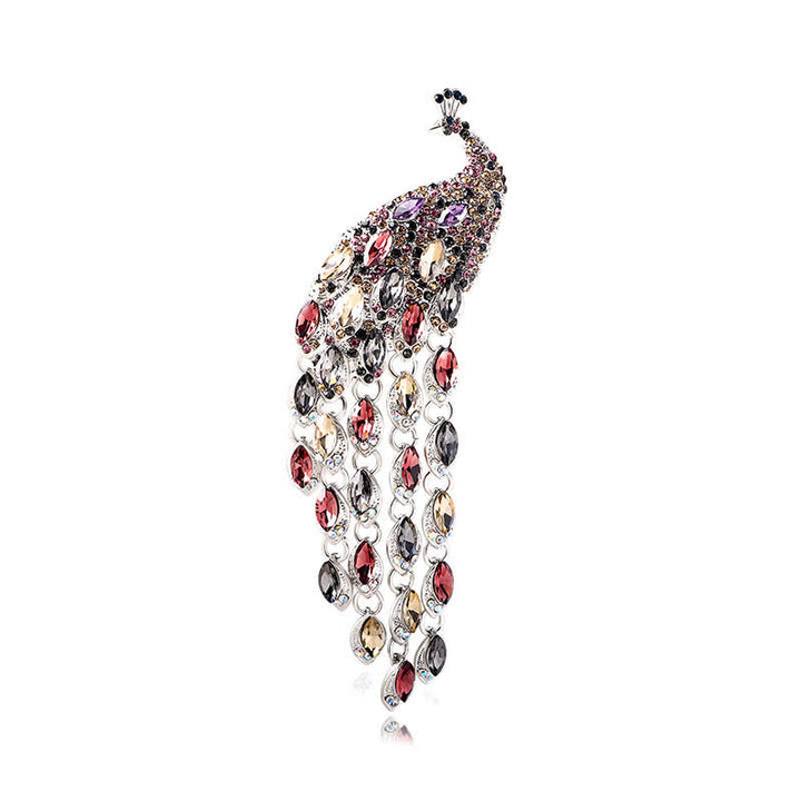 Broche à franges en forme de paon Grazioso pour femme