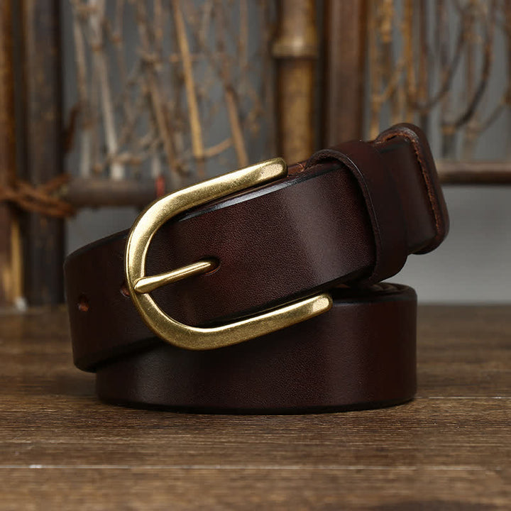Ceinture décontractée en cuir lisse et brillant pour homme