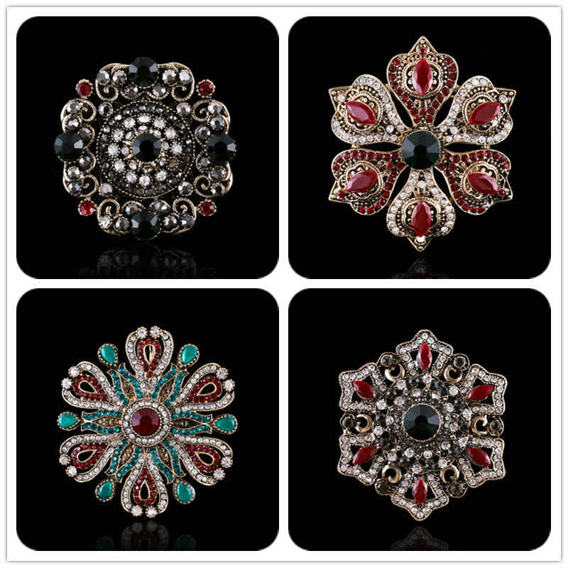 Broche en cristal baroque pour femme