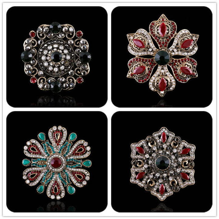 Broche en cristal baroque pour femme